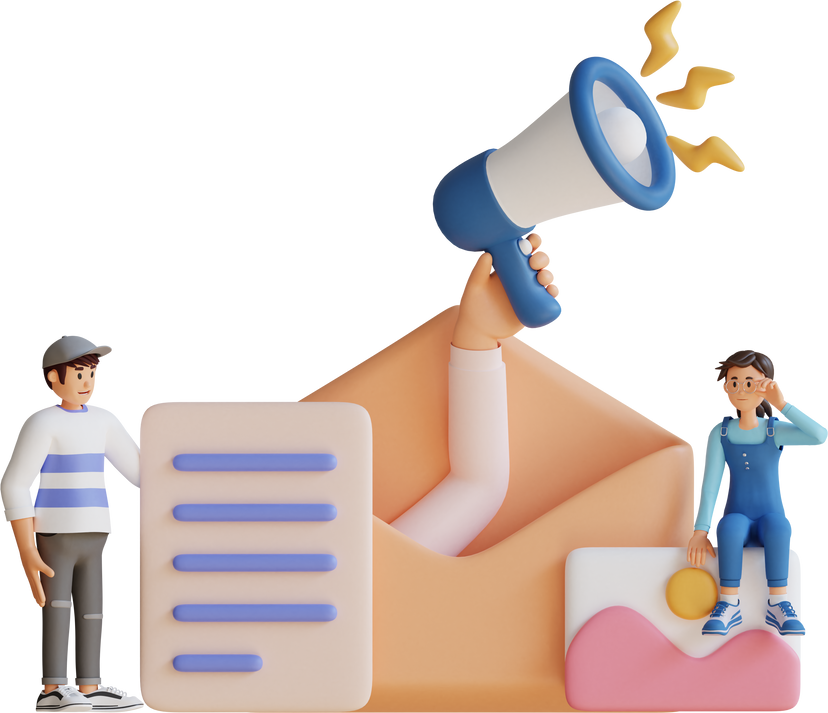email subscription concept 3D character illustration