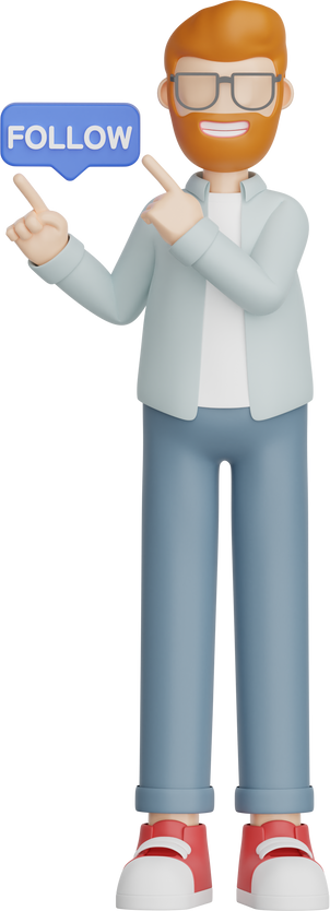 follow me 3d illustration